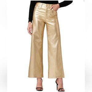 Joe's Jeans The Mia High Rise Wide Leg Jeans in Gold Foil